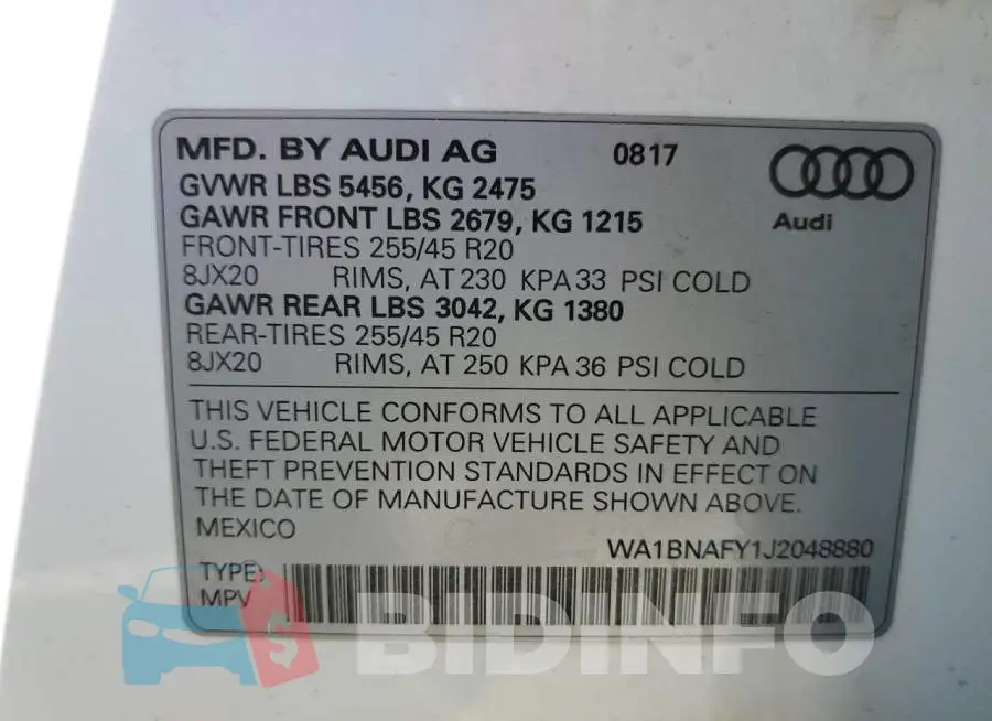 WA1BNAFY1J2048880 Photo# 10