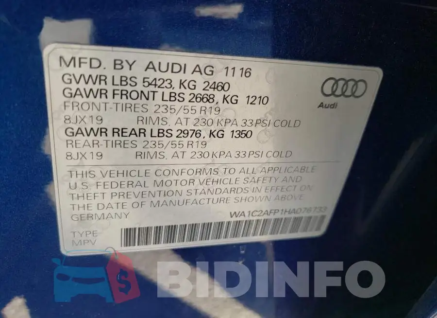 WA1C2AFP1HA076733 Photo# 10