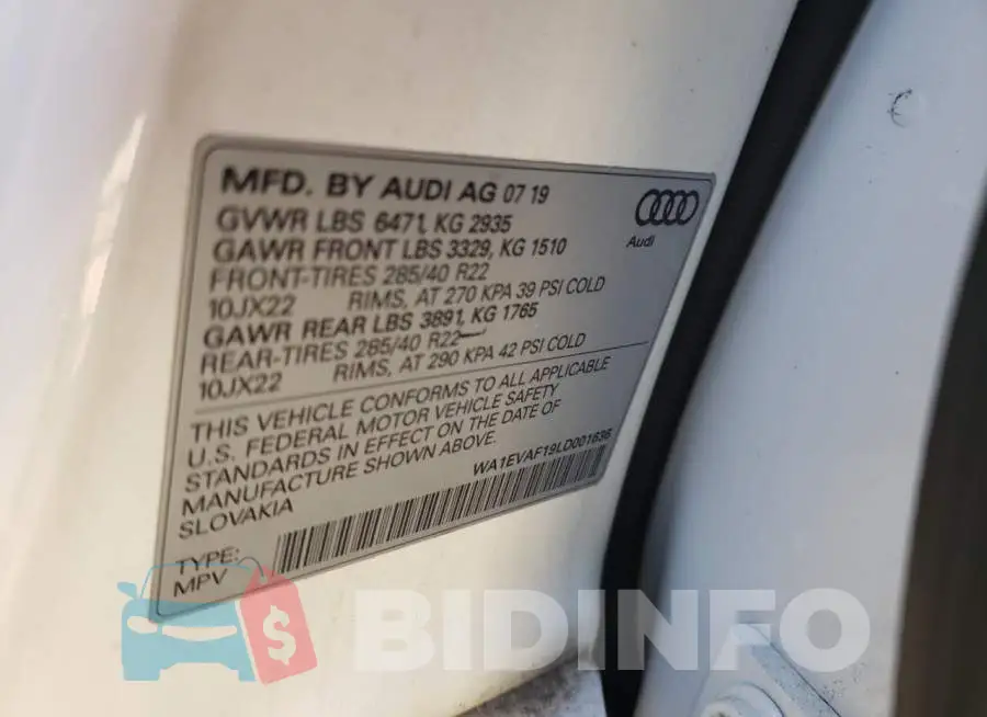 WA1EVAF19LD001636 Photo# 10
