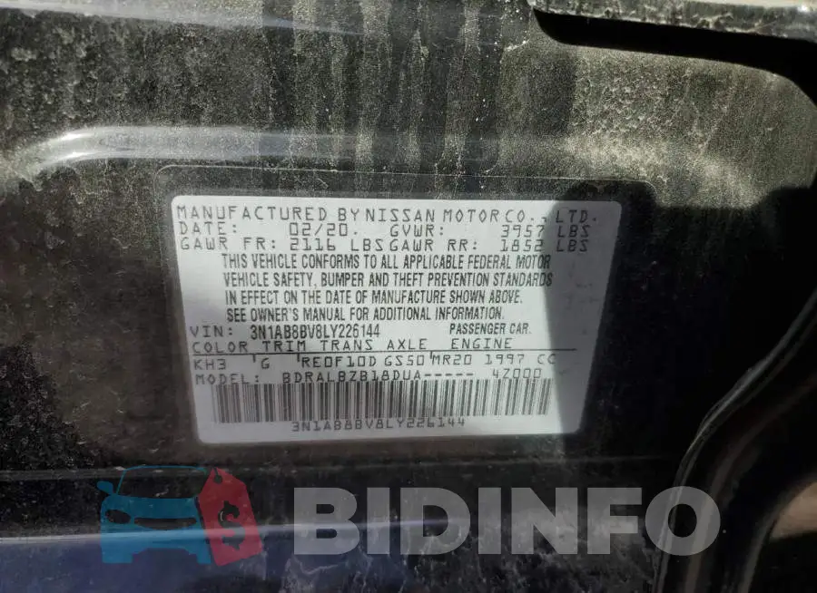 3N1AB8BV8LY226144 Photo# 10
