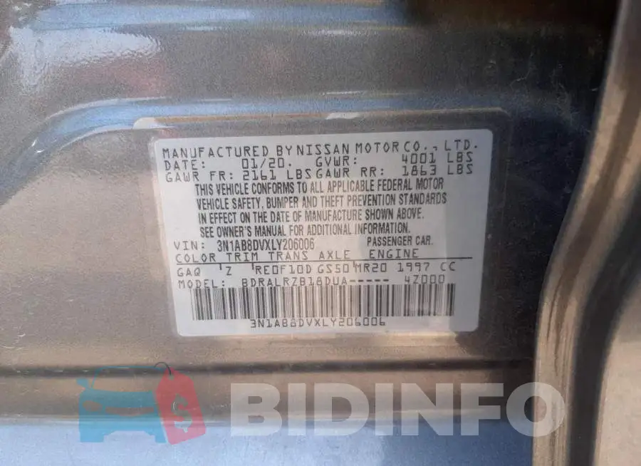 3N1AB8DVXLY206006 Photo# 10