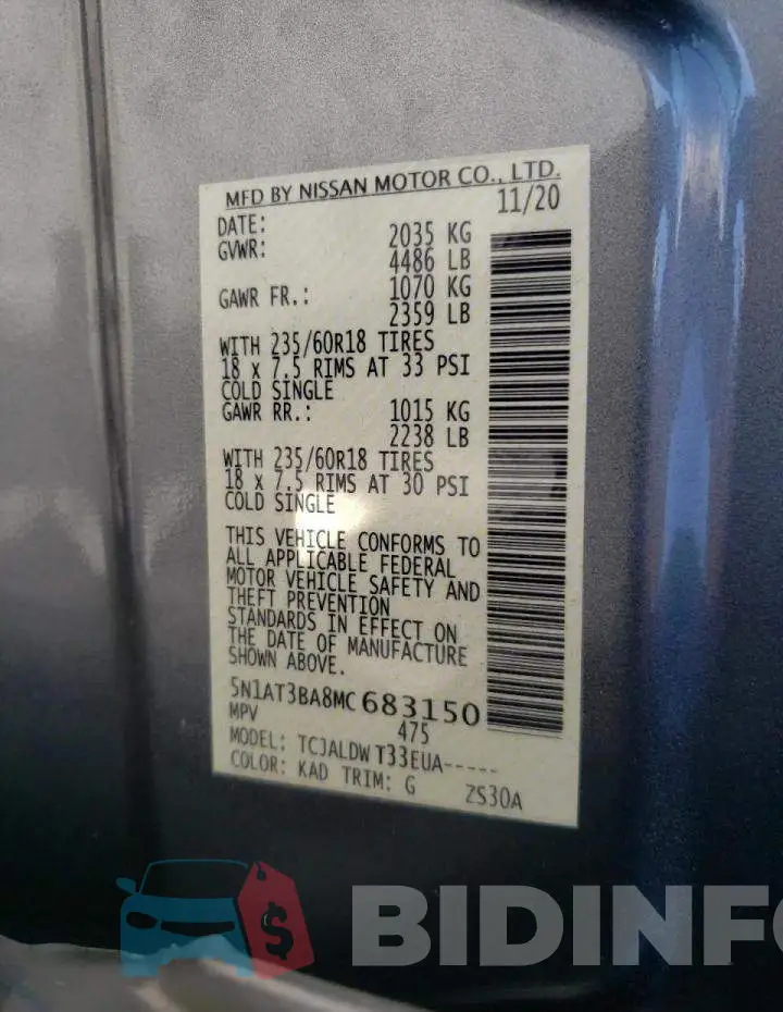 5N1AT3BA8MC683150 Photo# 10