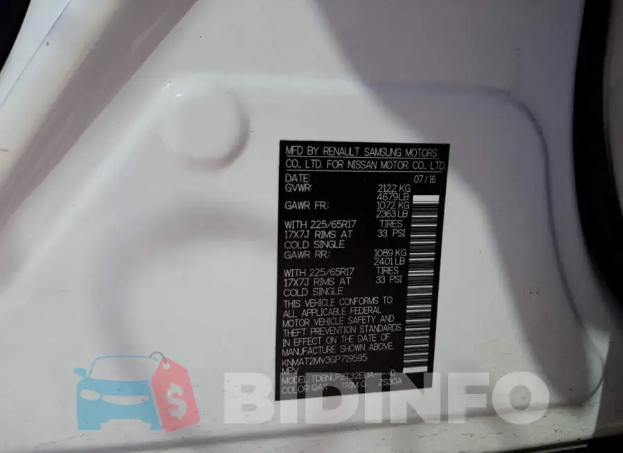 KNMAT2MV3GP719595 Photo# 10