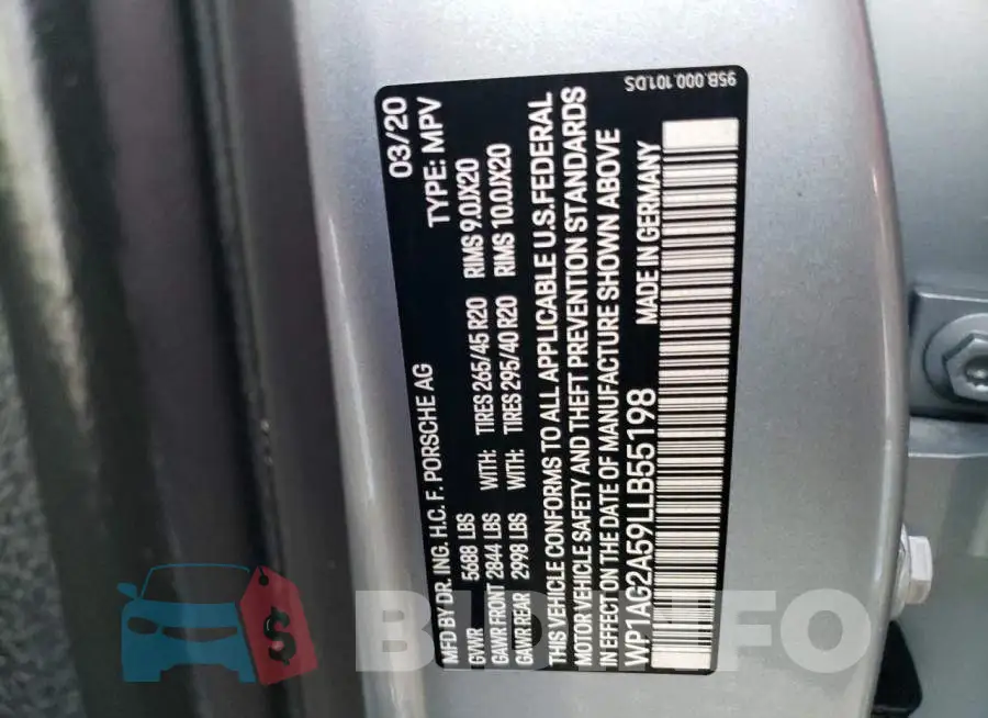WP1AG2A59LLB55198 Photo# 10
