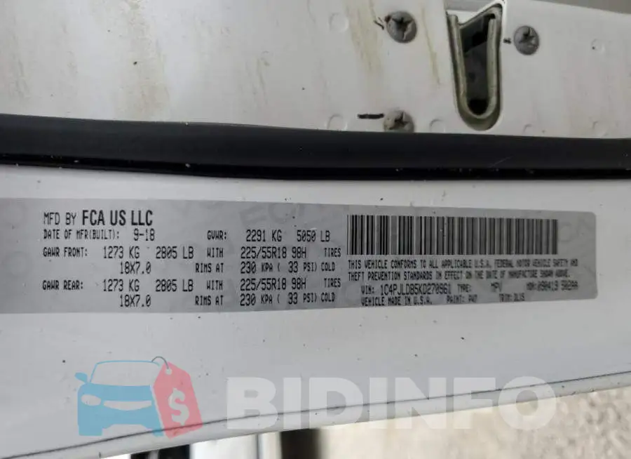 1C4PJLDB5KD270961 Photo# 10