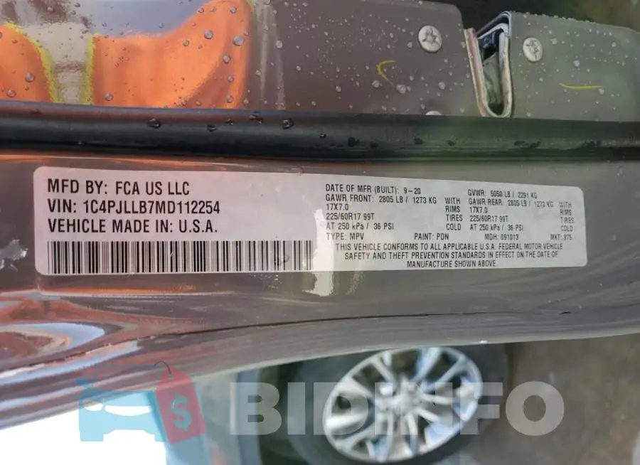1C4PJLLB7MD112254 Photo# 10