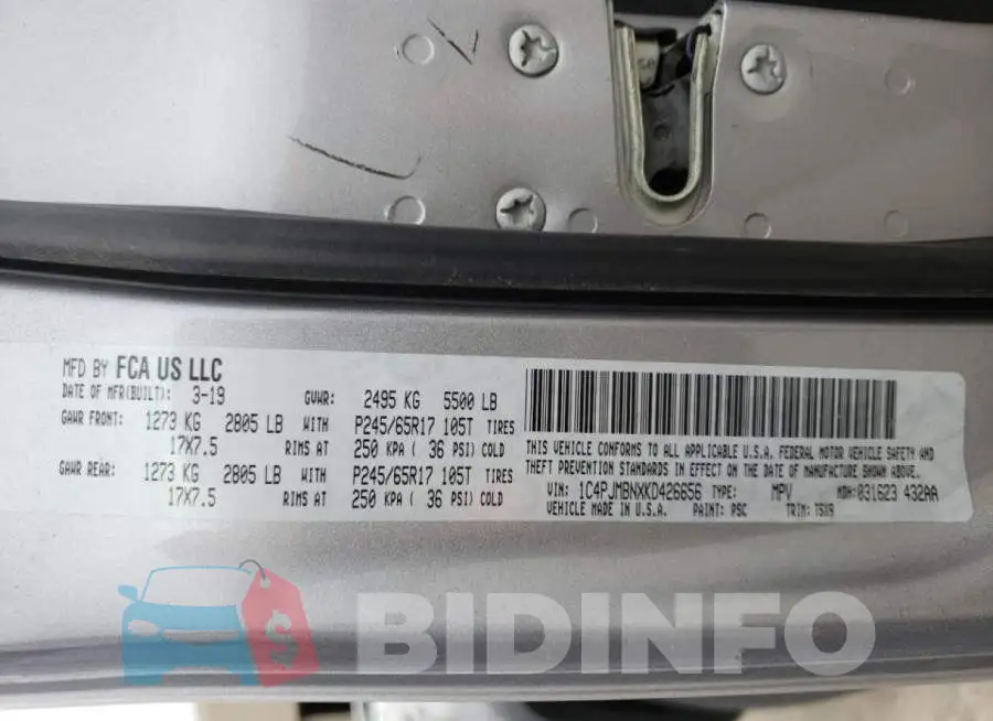 1C4PJMBNXKD426656 Photo# 10