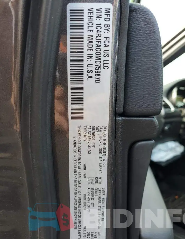 1C4RJFAG0MC759870 Photo# 10