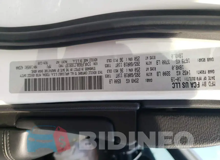 1C4RJFBG8LC169137 Photo# 10
