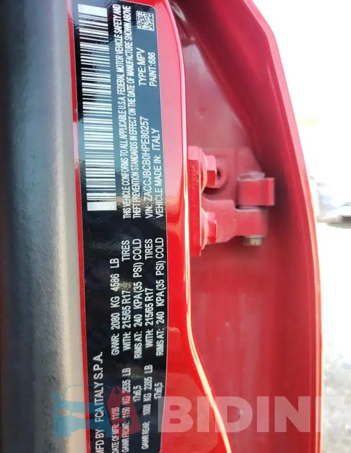 ZACCJBCB0HPE80257 Photo# 10