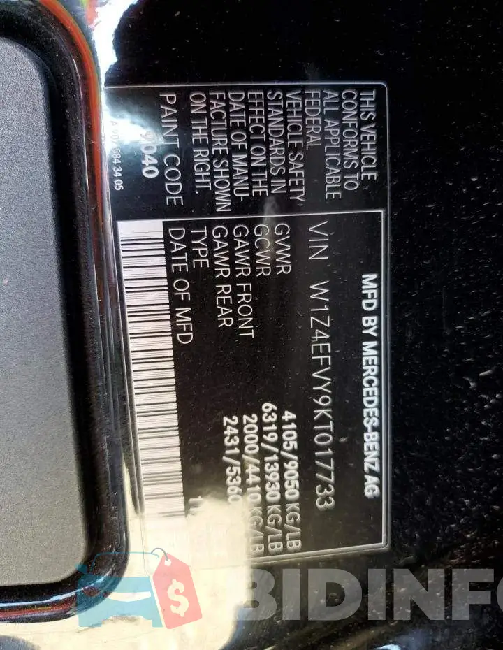 W1Z4EFVY9KT017733 Photo# 10