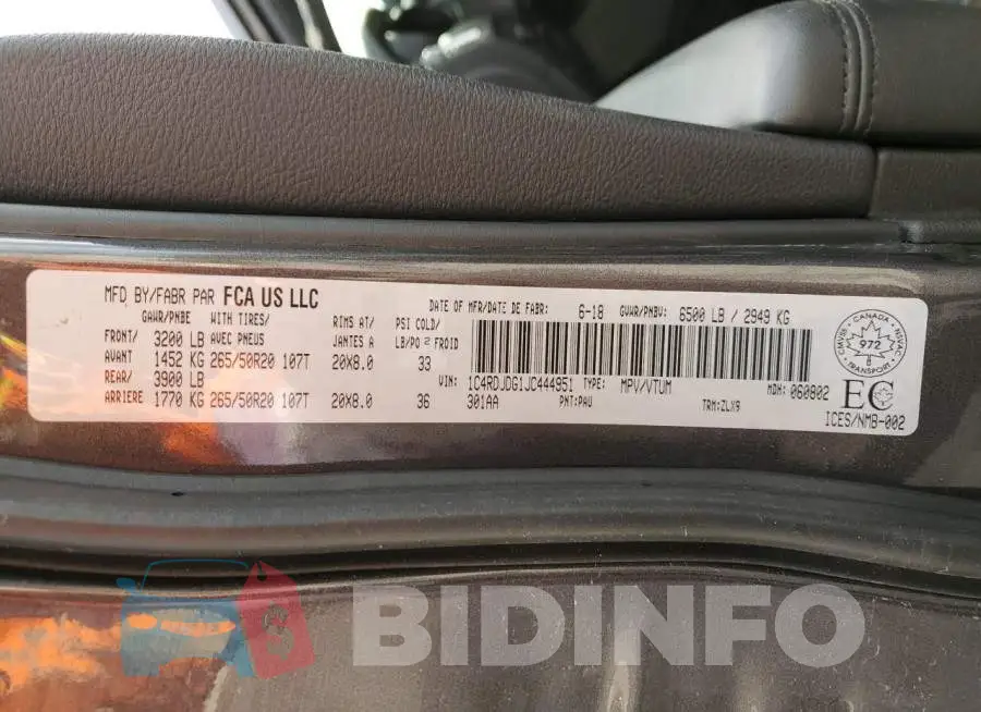 1C4RDJDG1JC444951 Photo# 10