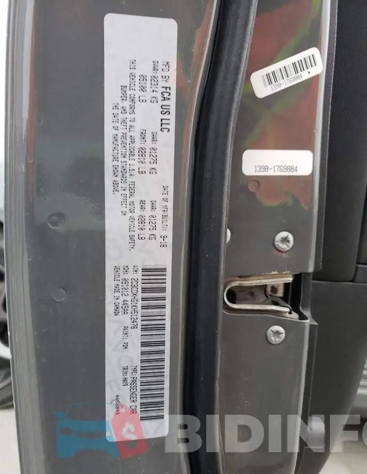 2C3CDXHG1KH512476 Photo# 12