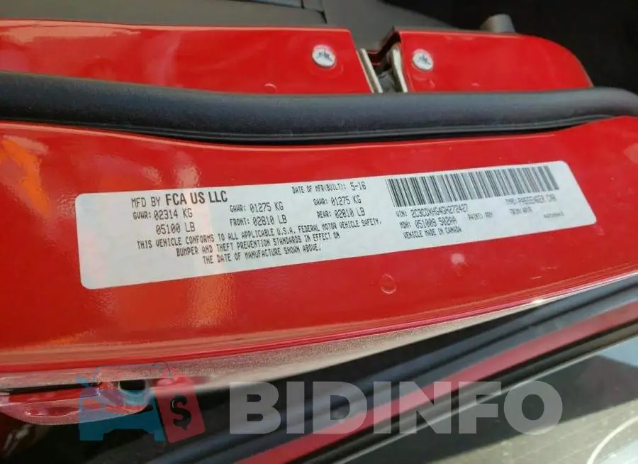 2C3CDXHG4GH272427 Photo# 10