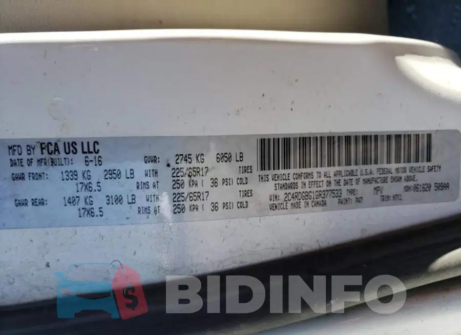 2C4RDGBG1GR377533 Photo# 10