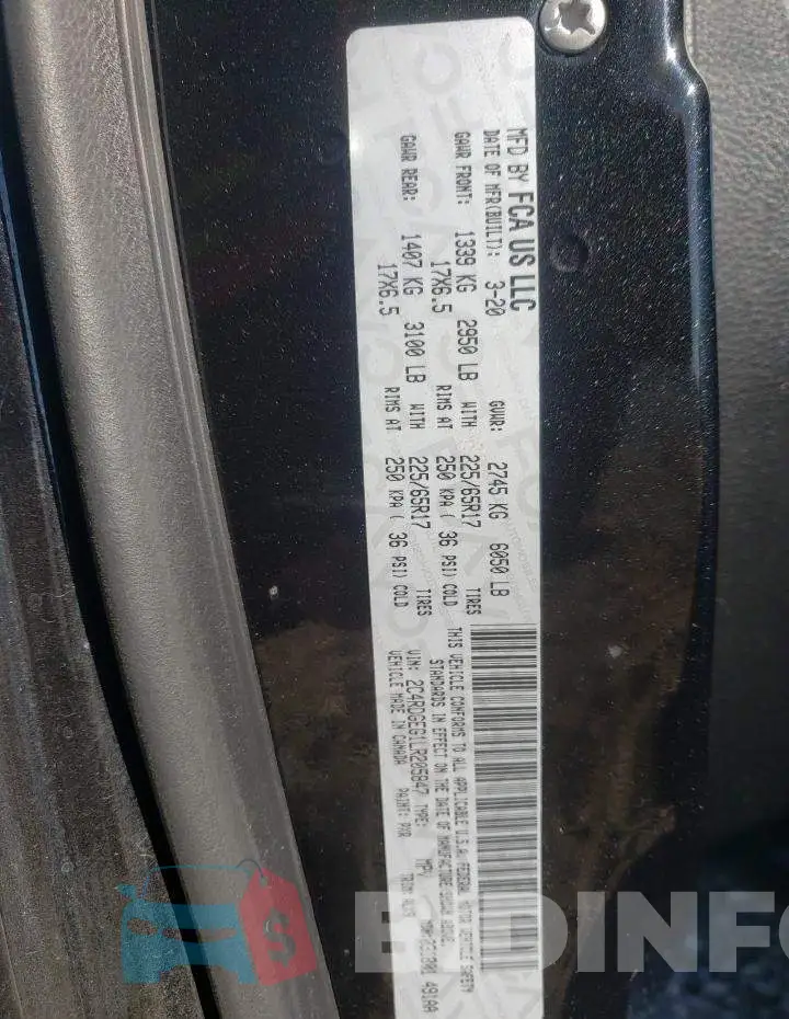 2C4RDGEG1LR205847 Photo# 14