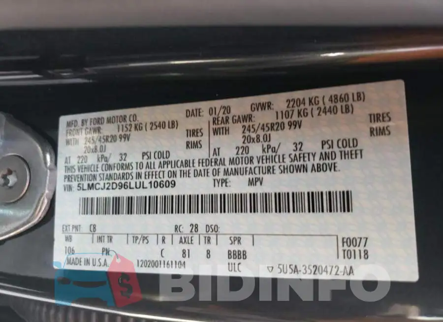 5LMCJ2D96LUL10609 Photo# 10