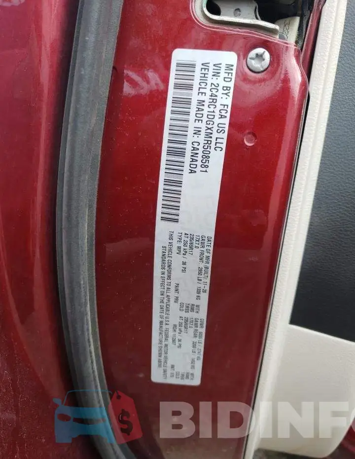 2C4RC1DGXMR508581 Photo# 13