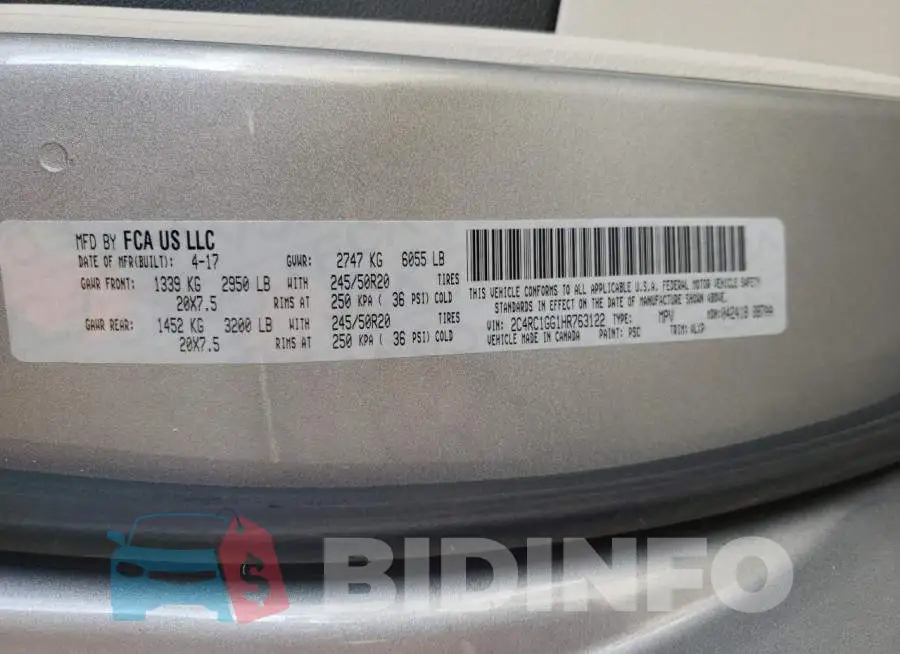 2C4RC1GG1HR763122 Photo# 10