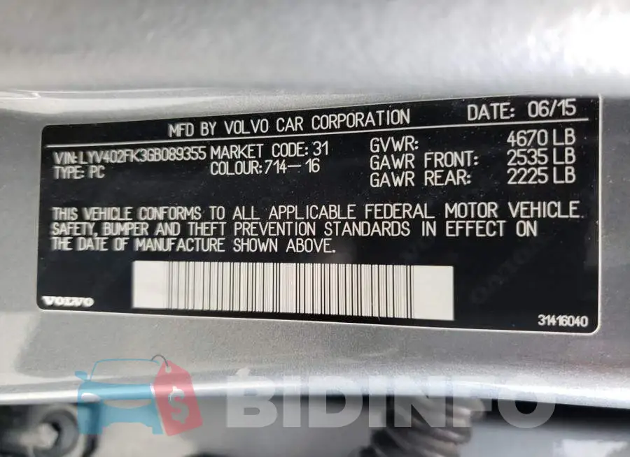 LYV402FK3GB089355 Photo# 10