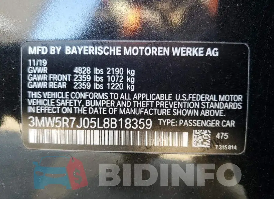 3MW5R7J05L8B18359 Photo# 10