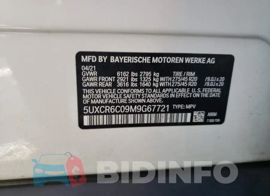 5UXCR6C09M9G67721 Photo# 10