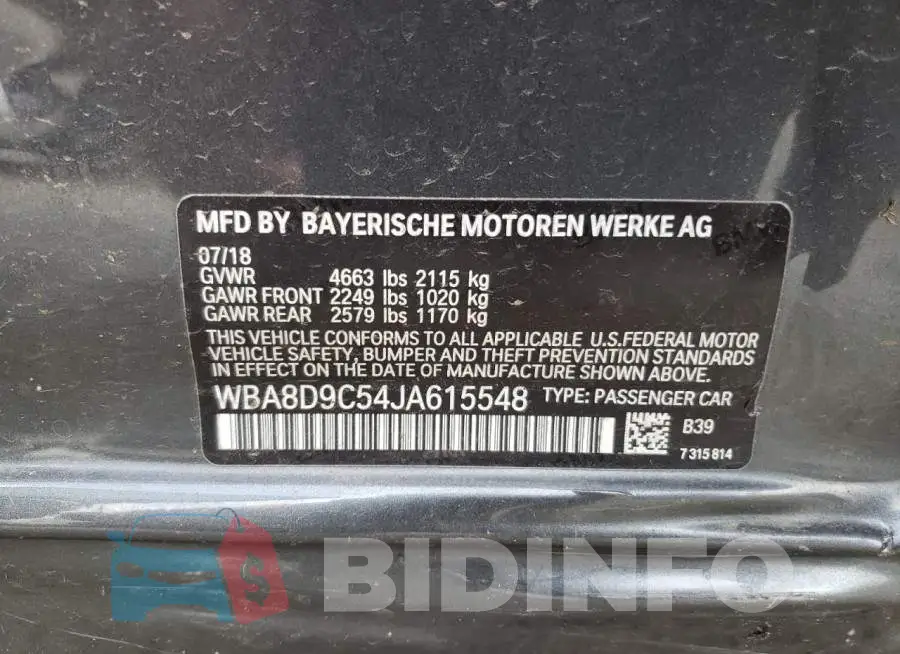 WBA8D9C54JA615548 Photo# 10