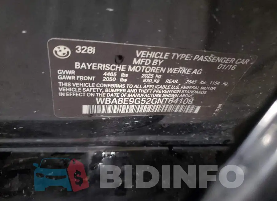 WBA8E9G52GNT84108 Photo# 10