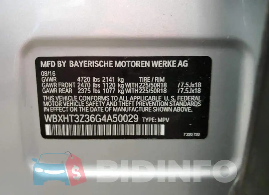 WBXHT3Z36G4A50029 Photo# 12