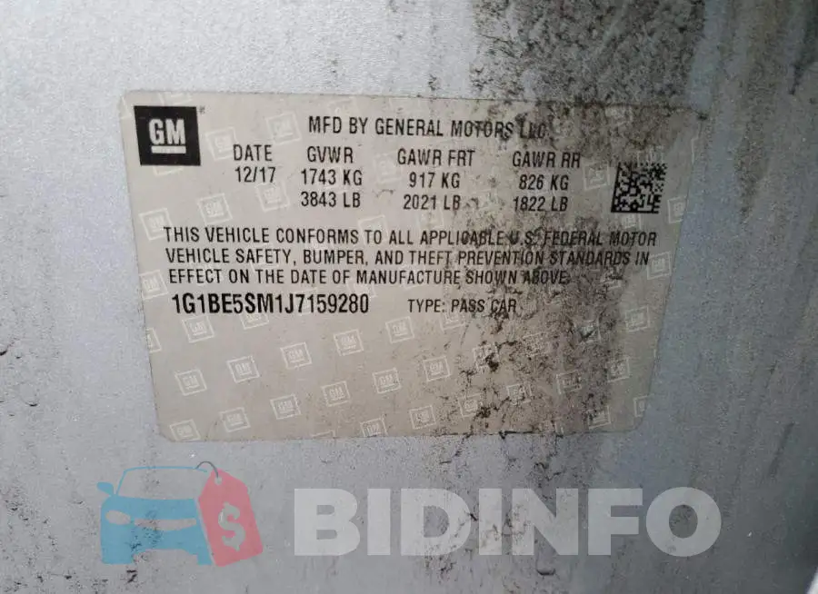 1G1BE5SM1J7159280 Photo# 10