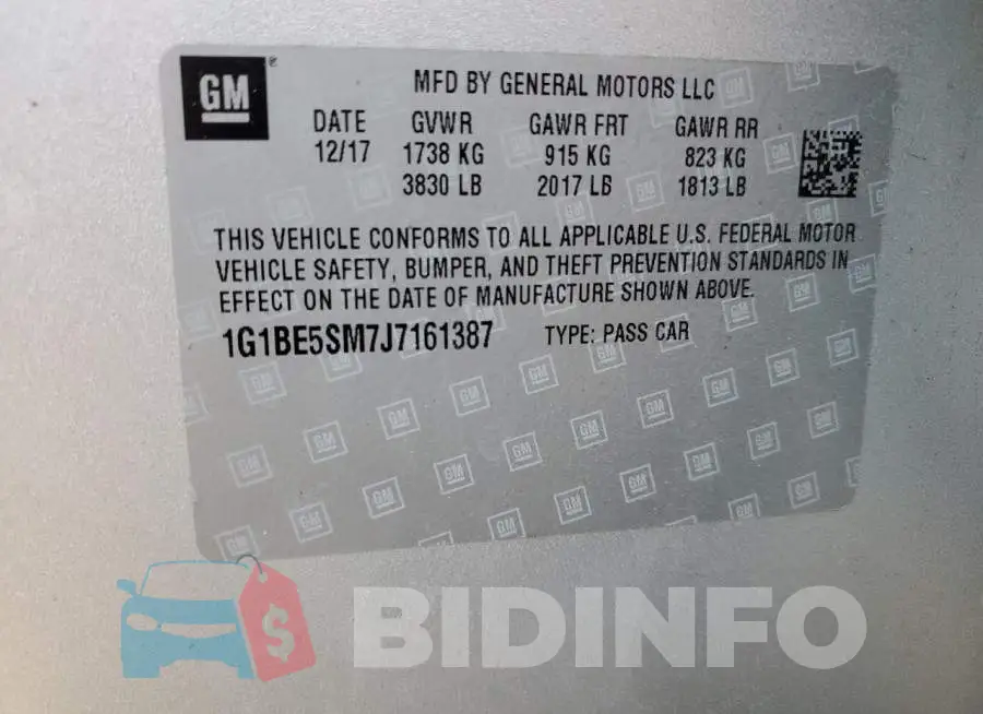 1G1BE5SM7J7161387 Photo# 10