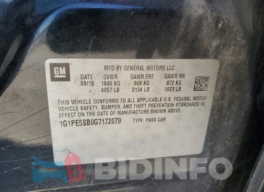 1G1PE5SB0G7172079 Photo# 10