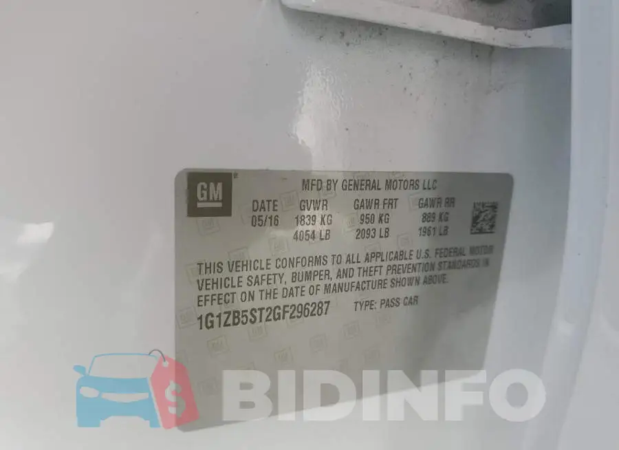 1G1ZB5ST2GF296287 Photo# 10