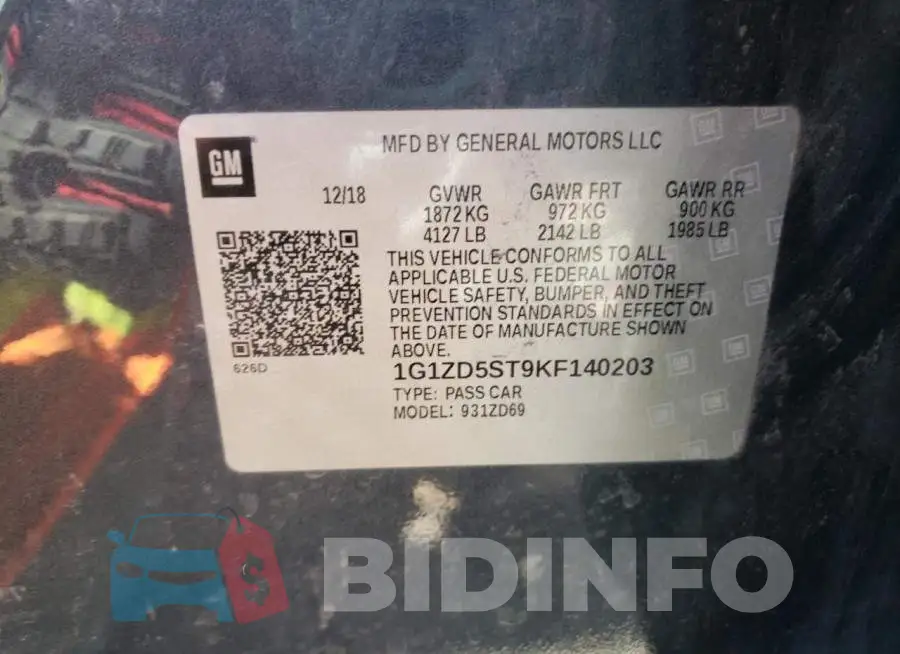 1G1ZD5ST9KF140203 Photo# 10