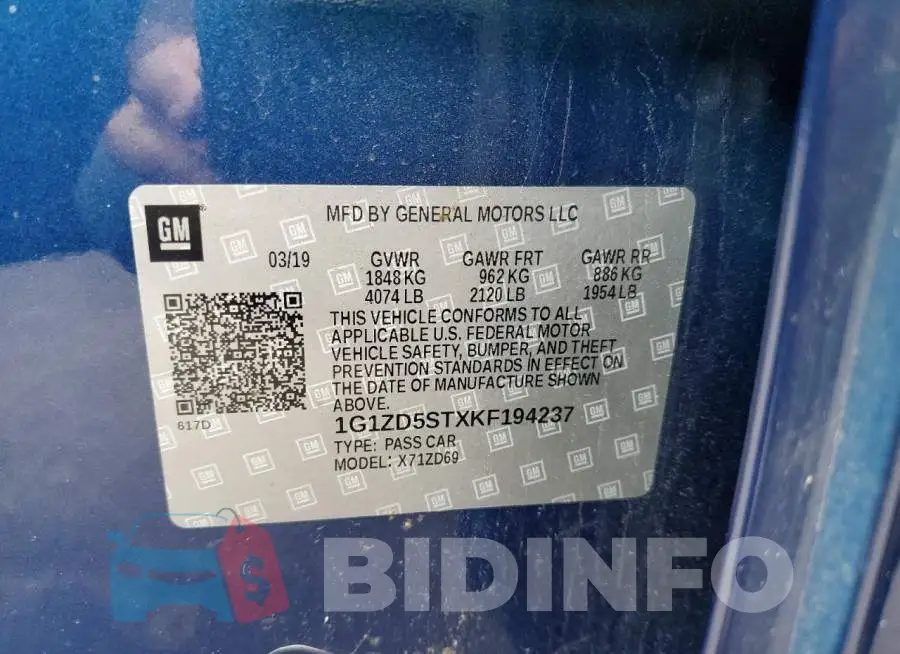 1G1ZD5STXKF194237 Photo# 10