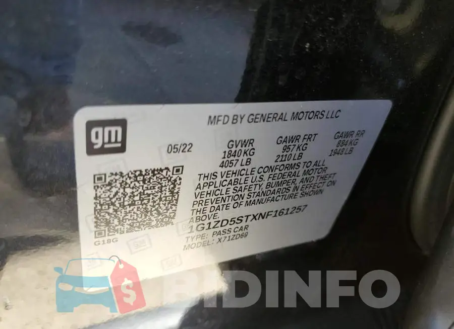 1G1ZD5STXNF161257 Photo# 10