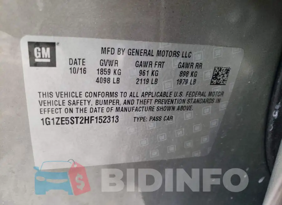 1G1ZE5ST2HF152313 Photo# 10
