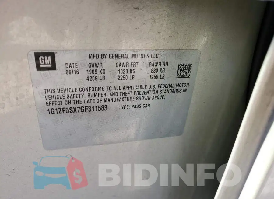 1G1ZF5SX7GF311583 Photo# 10