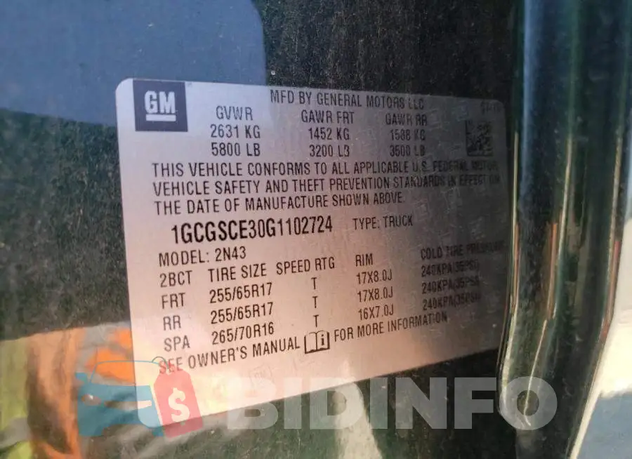 1GCGSCE30G1102724 Photo# 10