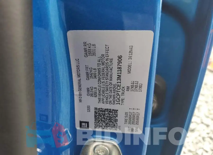 1GCPTCE13M1187906 Photo# 10