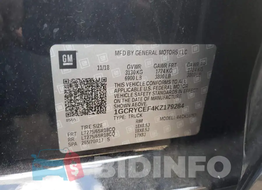 1GCRYCEF4KZ179284 Photo# 10