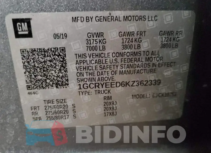 1GCRYEED6KZ362339 Photo# 10