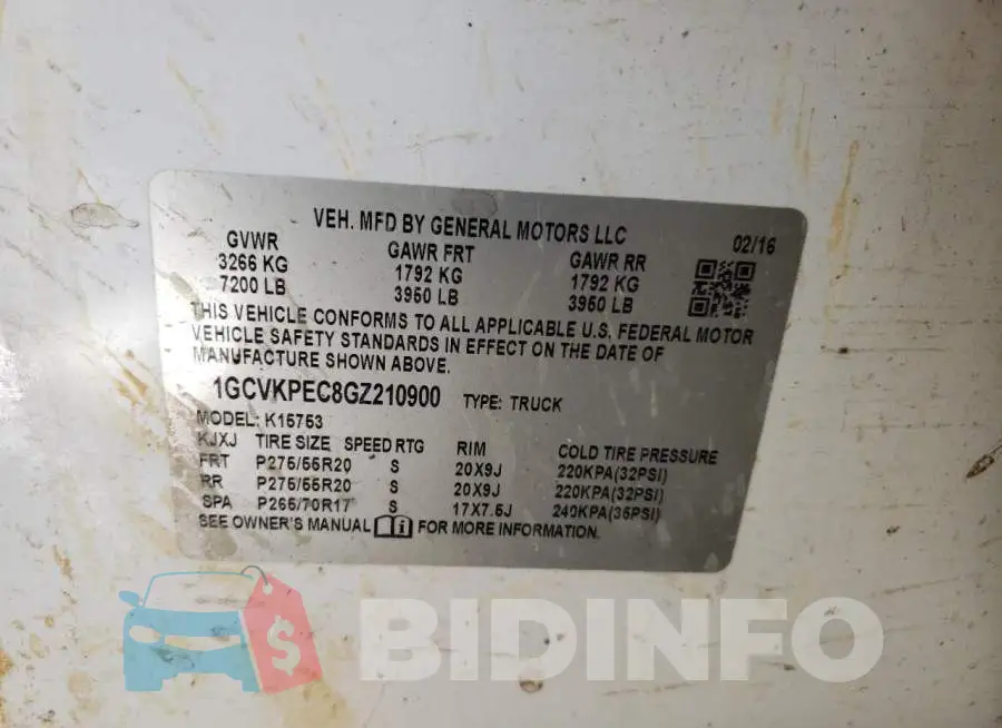 1GCVKPEC8GZ210900 Photo# 13
