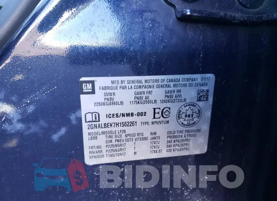 2GNALBEK7H1562261 Photo# 10