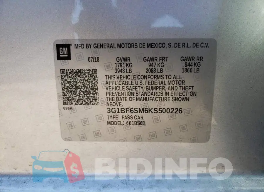 3G1BF6SM6KS500226 Photo# 10