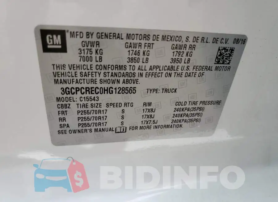 3GCPCREC0HG128565 Photo# 10