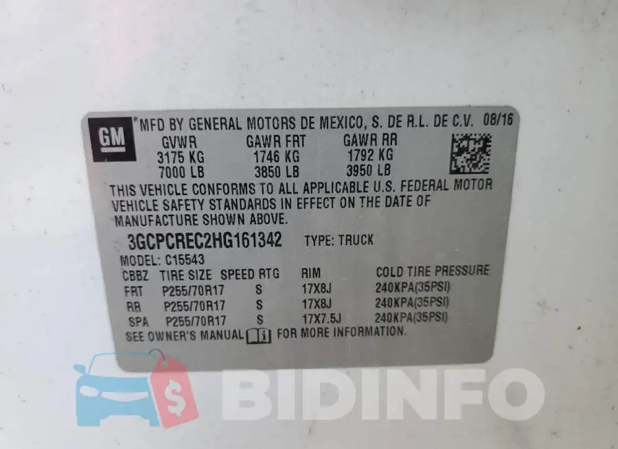 3GCPCREC2HG161342 Photo# 12