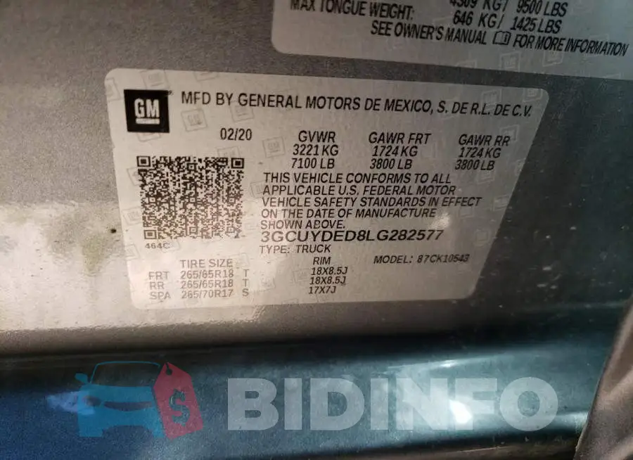 3GCUYDED8LG282577 Photo# 10