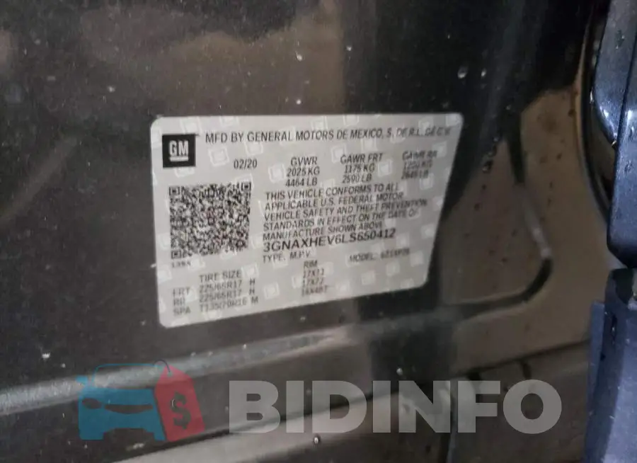 3GNAXHEV6LS650412 Photo# 10