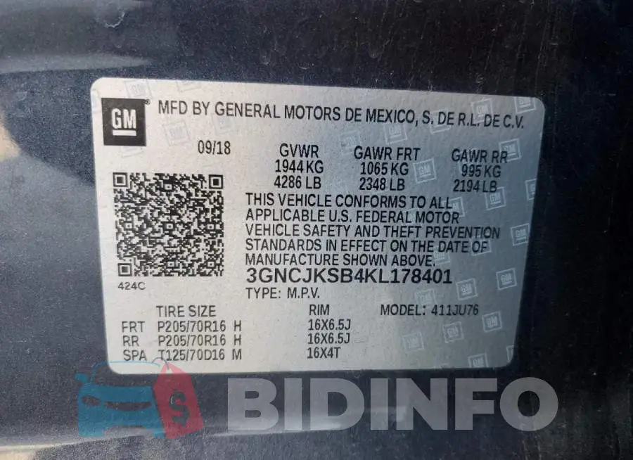3GNCJKSB4KL178401 Photo# 10